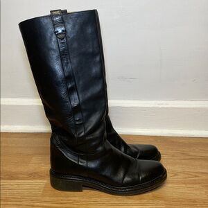 Boemos black tall leather pull on boots women’s size 9